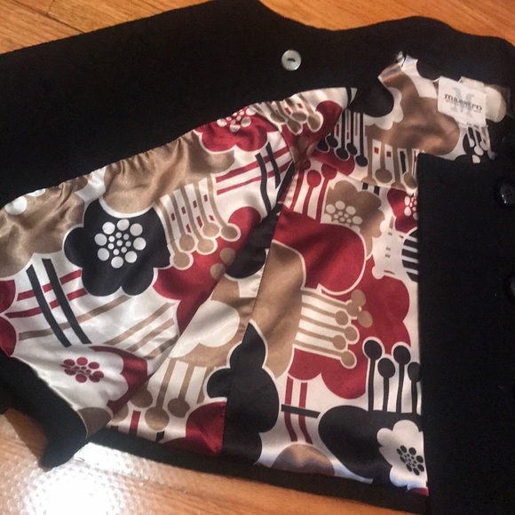 Black wool cape with silk lining - Picture 4 of 5